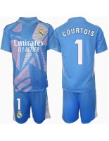 Otroške Nogometnih dresov Real Madrid Thibaut Courtois #1 Vratar Domači 2024-25 Kratki rokavi (+ hlače)